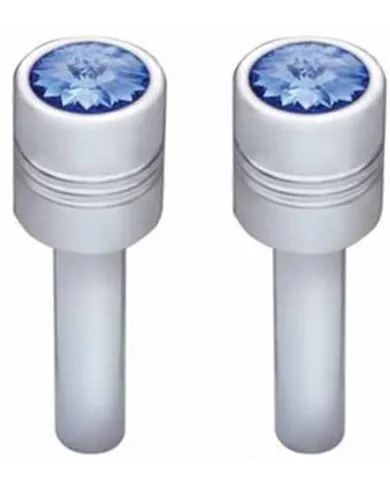 UP70211-Chrome Door Lock Knob With 9/16" Blue Crystal (2-Pack)