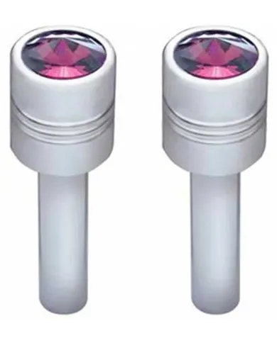 UP70213-Chrome Door Lock Knob With 9/16" Purple Crystal (2-Pack)