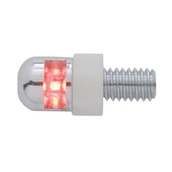 UP70302-Single LED License Plate Fasteners - Red LED (2-Pack)