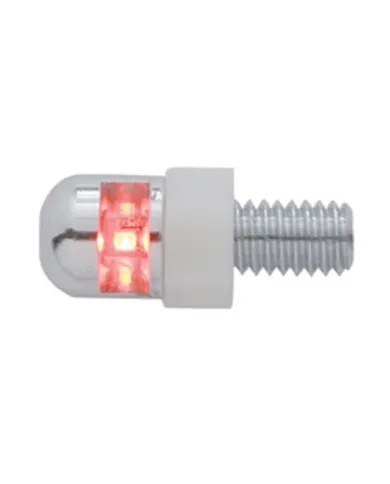 UP70302-Single LED License Plate Fasteners - Red LED (2-Pack)