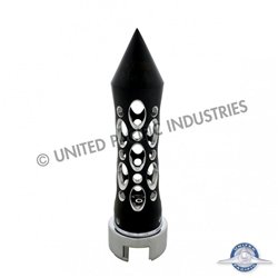 UP70587-Thread-On Daytona Style Spike Gearshift Knob With 13/15/18 Speed Adapter - Black/Vertical