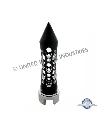 UP70587-Thread-On Daytona Style Spike Gearshift Knob With 13/15/18 Speed Adapter - Black/Vertical