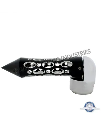 UP70588-Thread-On Daytona Style Spike Gearshift Knob With 13/15/18 Speed Adapter - Black/Horizontal
