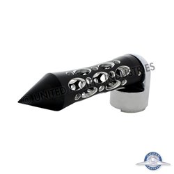 UP70588-Thread-On Daytona Style Spike Gearshift Knob With 13/15/18 Speed Adapter - Black/Horizontal