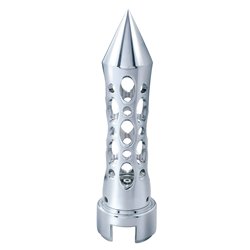 UP70609-M30X3.5 Thread-On Daytona Style Spike Gearshift Knob With 13/15/18 Speed Adapter - Chrome/Vertical