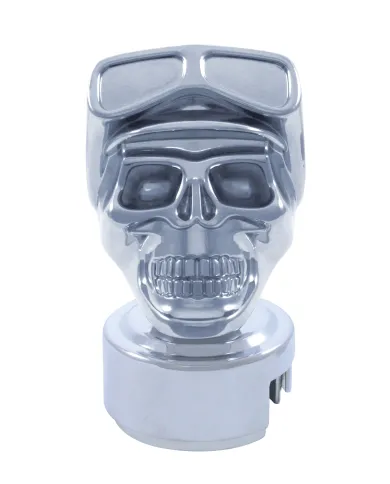 UP70642-Skull Biker Gearshift Knob With 13/15/18 Speed Adapter - Chrome