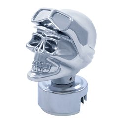 UP70642-Skull Biker Gearshift Knob With 13/15/18 Speed Adapter - Chrome
