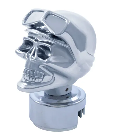 UP70642-Skull Biker Gearshift Knob With 13/15/18 Speed Adapter - Chrome