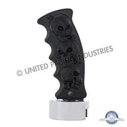 UP70668-Skulls Pistol Grip Gearshift Knob With 13/15/18 Speed Adapter - Black