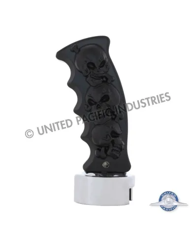 UP70668-Skulls Pistol Grip Gearshift Knob With 13/15/18 Speed Adapter - Black