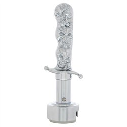UP70696-Skull Dagger Gearshift Knob With 13/15/18 Speed Adapter - Chrome