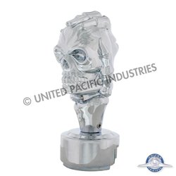 UP70709-Thread-On Skull Gearshift Knob With 13/15/18 Speed Adapter - Chrome