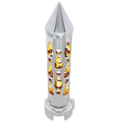 UP70720-Brooklyn Style Spike Gearshift Knob With LED 13/15/18 Speed Adapter - Chrome/Amber LED