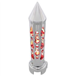UP70721-Brooklyn Style Spike Gearshift Knob With LED 13/15/18 Speed Adapter - Chrome/Red LED