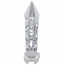 UP70723-Brooklyn Style Spike Gearshift Knob With LED 13/15/18 Speed Adapter - Chrome/White LED