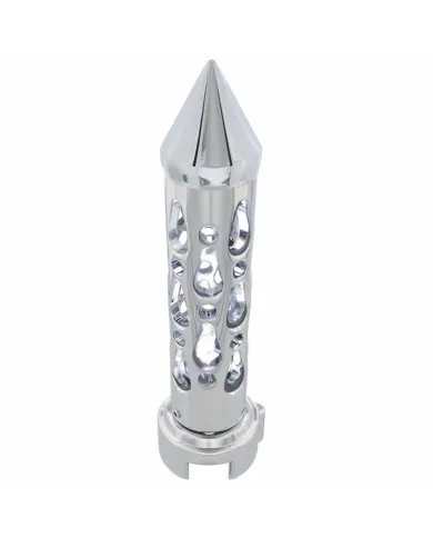 UP70723-Brooklyn Style Spike Gearshift Knob With LED 13/15/18 Speed Adapter - Chrome/White LED