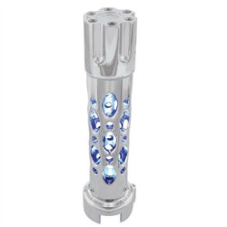 UP70726-Austin Style Gun Cylinder Gearshift Knob With LED 13/15/18 Speed Adapter - Chrome/Blue LED