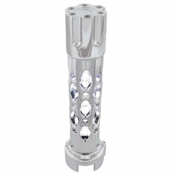 UP70727-Austin Style Gun Cylinder Gearshift Knob With LED 13/15/18 Speed Adapter - Chrome/White LED