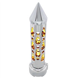 UP70736-Brooklyn Style Spike Gearshift Knob With LED 9/10 Speed Adapter - Chrome/Amber LED