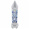 UP70738-Brooklyn Style Spike Gearshift Knob With LED 9/10 Speed Adapter - Chrome/Blue LED