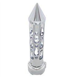 UP70739-Brooklyn Style Spike Gearshift Knob With LED 9/10 Speed Adapter - Chrome/White LED