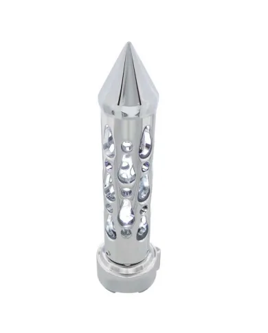 UP70739-Brooklyn Style Spike Gearshift Knob With LED 9/10 Speed Adapter - Chrome/White LED