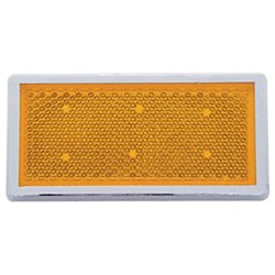 UP30703-Rectangular Quick Mount Reflector With Chrome Bezel - Amber