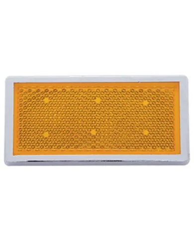 UP30703-Rectangular Quick Mount Reflector With Chrome Bezel - Amber
