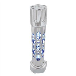 UP70742-Austin Style Gun Cylinder Gearshift Knob With LED 9/10 Speed Adapter - Chrome/Blue LED