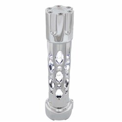 UP70743-Austin Style Gun Cylinder Gearshift Knob With LED 9/10 Speed Adapter - Chrome/White LED