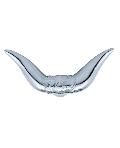 UP72005-Die-Cast Bull Horn Hood Ornament - Chrome