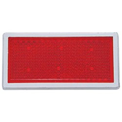 UP30704-Rectangular Quick Mount Reflector With Chrome Bezel - Red