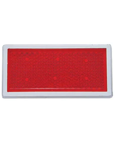 UP30704-Rectangular Quick Mount Reflector With Chrome Bezel - Red
