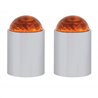 UP86071-Dome Lens Bumper Guide Top With Chrome Base - Amber (2-Pack)