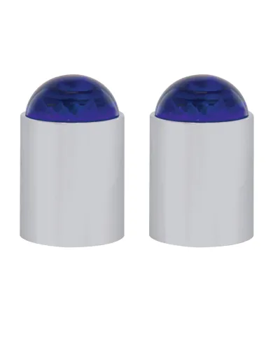 UP86073-Dome Lens Bumper Guide Top With Chrome Base - Blue (2-Pack)