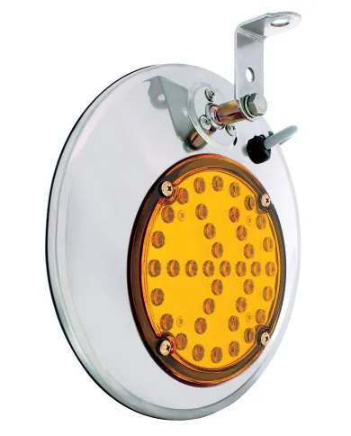 UP86505-8-1/2" 430 Stainless Steel Convex Heated Mirror With LED - Driver