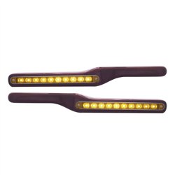 UP87992-Wood Armrest With LED Light For Peterbilt- Amber LED/Amber Lens (Pair)