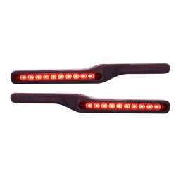 UP87993-Wood Armrest With LED Light For Peterbilt- Red LED/Red Lens (Pair)