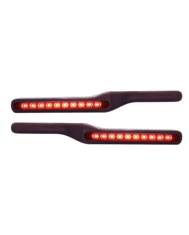 UP87993-Wood Armrest With LED Light For Peterbilt- Red LED/Red Lens (Pair)