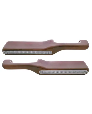 UP87994-Wood Armrest With LED Light For Peterbilt- Amber LED/Clear Lens (Pair)