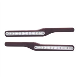 UP87997-Wood Armrest With LED Light For Peterbilt- White LED/Clear Lens (Pair)