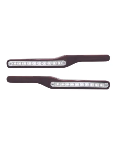 UP87997-Wood Armrest With LED Light For Peterbilt- White LED/Clear Lens (Pair)