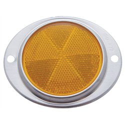UP30709-3-3/16" Round Reflector With Aluminum Mount Base - Amber