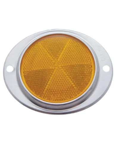 UP30709-3-3/16" Round Reflector With Aluminum Mount Base - Amber