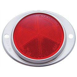 UP30710-3-3/16" Round Reflector With Aluminum Mount Base - Red