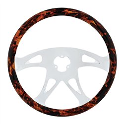 UP88249-18" Flame Steering Wheel With Hydro-dip Finish Wood - Boss