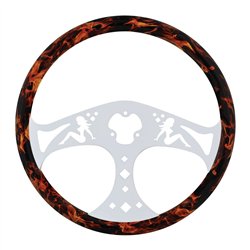 UP88250-18" Flame Steering Wheel With Hydro-dip Finish Wood - Lady