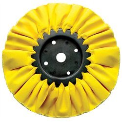 UP90021-8" Yellow Treated Airway Buff - 5/8" & 1/2" Arbor