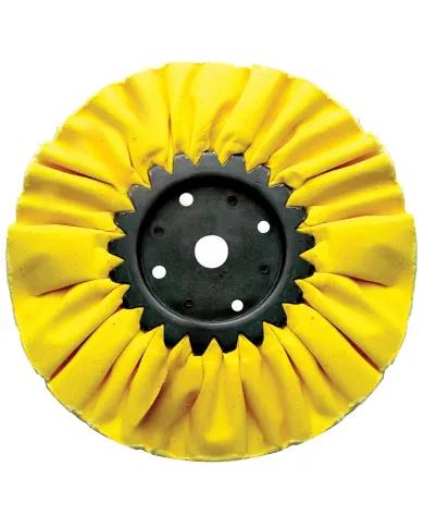 UP90021-8" Yellow Treated Airway Buff - 5/8" & 1/2" Arbor