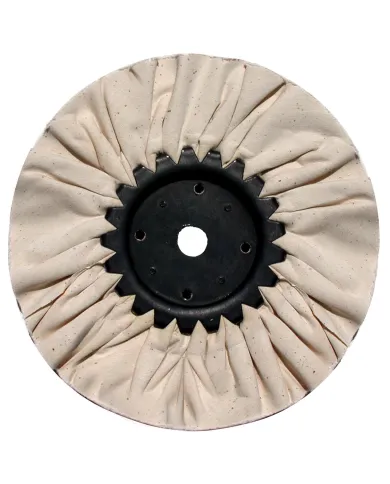 UP90024-8" White Treated Airway Buff - 5/8" & 1/2" Arbor